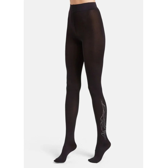 NWT Wolford Minerva Tights 66 Den! With 500 Studs Size S - Picture 2 of 4